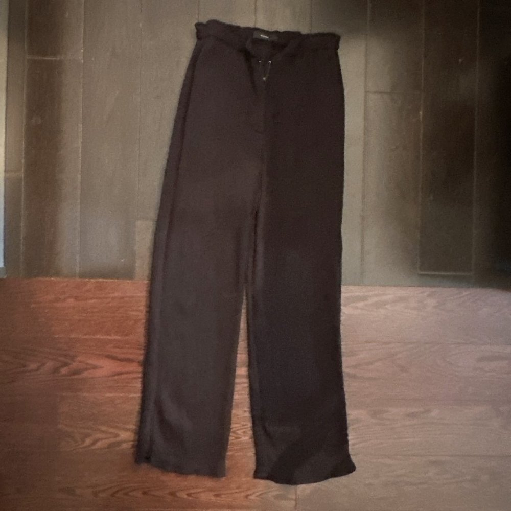 Blossom Black Ribbed Straight Pants - Size 1